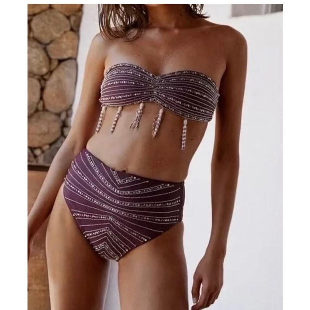 FP X Oceanus • Lara High Waist Bikini Bottom Crystal
Plum Bottoms only